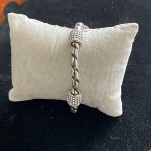 Brighton Silver Plated Twisted Rope Meridian Bracelet with Swarovski Crystals